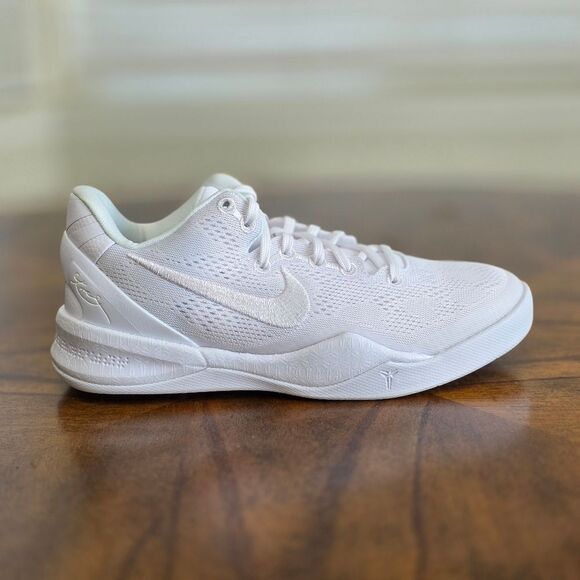 Nike Kobe 8 Protro Low 'Halo' Triple White FN0266-100 Basketball Shoes Women's 5 - Picture 10 of 16